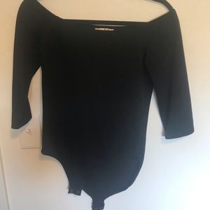 Black off the shoulder bodysuit
